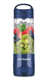 Portable Blender for Protein Shake, Smoothie, Frozen Fruit & Ice, Tritan Plastic, BPA-Free with Handled Sip Lid, USB-C Rechargeable 2200mAh Battery, Dishwasher Safe Parts, 475 ml 100 W BD-BX630A-23 Navy Blue