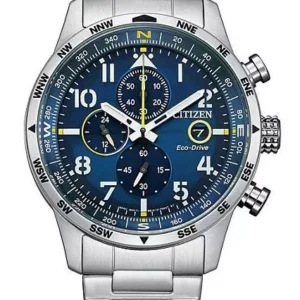 Citizen Eco-Drive Men's Chronograph Calendar Silver Watch 43MM CA0790-59L